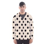Polka Dots - Black on Champagne Orange Hooded Wind Breaker (Men)
