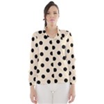 Polka Dots - Black on Champagne Orange Wind Breaker (Women)
