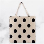 Polka Dots - Black on Champagne Orange Grocery Tote Bag