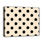 Polka Dots - Black on Champagne Orange Deluxe Canvas 20  x 16  (Stretched)