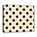 Polka Dots - Black on Champagne Orange Deluxe Canvas 24  x 20  (Stretched)