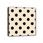 Polka Dots - Black on Champagne Orange Mini Canvas 4  x 4  (Stretched)
