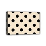 Polka Dots - Black on Champagne Orange Mini Canvas 6  x 4  (Stretched)