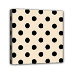 Polka Dots - Black on Champagne Orange Mini Canvas 6  x 6  (Stretched)