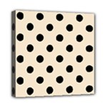 Polka Dots - Black on Champagne Orange Mini Canvas 8  x 8  (Stretched)