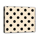 Polka Dots - Black on Champagne Orange Canvas 10  x 8  (Stretched)