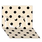 Polka Dots - Black on Champagne Orange I Love You 3D Greeting Card (7x5)