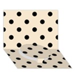 Polka Dots - Black on Champagne Orange Circle Bottom 3D Greeting Card (7x5)