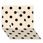 Polka Dots - Black on Champagne Orange Apple 3D Greeting Card (7x5)