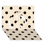 Polka Dots - Black on Champagne Orange Peace Sign 3D Greeting Card (7x5)