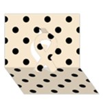 Polka Dots - Black on Champagne Orange Ribbon 3D Greeting Card (7x5)