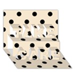 Polka Dots - Black on Champagne Orange TAKE CARE 3D Greeting Card (7x5)