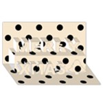 Polka Dots - Black on Champagne Orange Merry Xmas 3D Greeting Card (8x4)