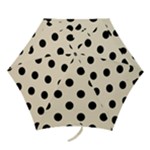 Polka Dots - Black on Champagne Orange Mini Umbrella