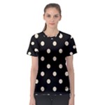Polka Dots - Champagne Orange on Black Women s Sport Mesh Tee