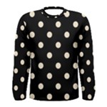 Polka Dots - Champagne Orange on Black Men s Long Sleeve T-shirt