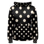 Polka Dots - Champagne Orange on Black Women s Pullover Hoodie