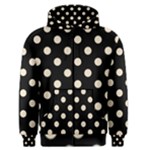Polka Dots - Champagne Orange on Black Men s Zipper Hoodie
