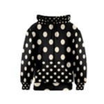 Polka Dots - Champagne Orange on Black Kid s Zipper Hoodie