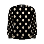 Polka Dots - Champagne Orange on Black Women s Sweatshirt