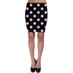 Polka Dots - Champagne Orange on Black Bodycon Skirt