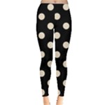 Polka Dots - Champagne Orange on Black Women s Leggings