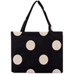 Polka Dots - Champagne Orange on Black Mini Tote Bag