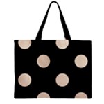Polka Dots - Champagne Orange on Black Zipper Mini Tote Bag