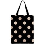 Polka Dots - Champagne Orange on Black Zipper Classic Tote Bag
