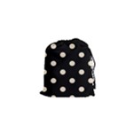 Polka Dots - Champagne Orange on Black Drawstring Pouch (XS)