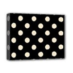 Polka Dots - Champagne Orange on Black Deluxe Canvas 14  x 11  (Stretched)