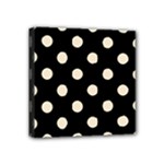 Polka Dots - Champagne Orange on Black Mini Canvas 4  x 4  (Stretched)