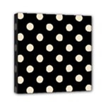 Polka Dots - Champagne Orange on Black Mini Canvas 6  x 6  (Stretched)