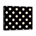 Polka Dots - Champagne Orange on Black Canvas 10  x 8  (Stretched)