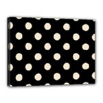 Polka Dots - Champagne Orange on Black Canvas 16  x 12  (Stretched)