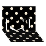 Polka Dots - Champagne Orange on Black I Love You 3D Greeting Card (7x5)
