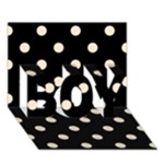 Polka Dots - Champagne Orange on Black BOY 3D Greeting Card (7x5)
