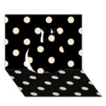 Polka Dots - Champagne Orange on Black Apple 3D Greeting Card (7x5)