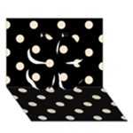 Polka Dots - Champagne Orange on Black Clover 3D Greeting Card (7x5)