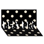 Polka Dots - Champagne Orange on Black BEST BRO 3D Greeting Card (8x4)