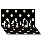 Polka Dots - Champagne Orange on Black BEST SIS 3D Greeting Card (8x4)