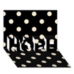 Polka Dots - Champagne Orange on Black HOPE 3D Greeting Card (7x5)