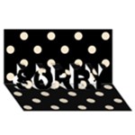 Polka Dots - Champagne Orange on Black SORRY 3D Greeting Card (8x4)