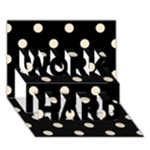 Polka Dots - Champagne Orange on Black WORK HARD 3D Greeting Card (7x5)