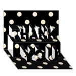 Polka Dots - Champagne Orange on Black THANK YOU 3D Greeting Card (7x5)