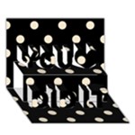 Polka Dots - Champagne Orange on Black You Did It 3D Greeting Card (7x5)