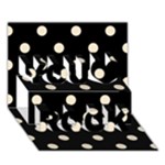 Polka Dots - Champagne Orange on Black You Rock 3D Greeting Card (7x5)