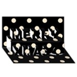 Polka Dots - Champagne Orange on Black Merry Xmas 3D Greeting Card (8x4)