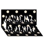 Polka Dots - Champagne Orange on Black Congrats Graduate 3D Greeting Card (8x4)