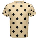Polka Dots - Black on Peach Orange Men s Cotton Tee